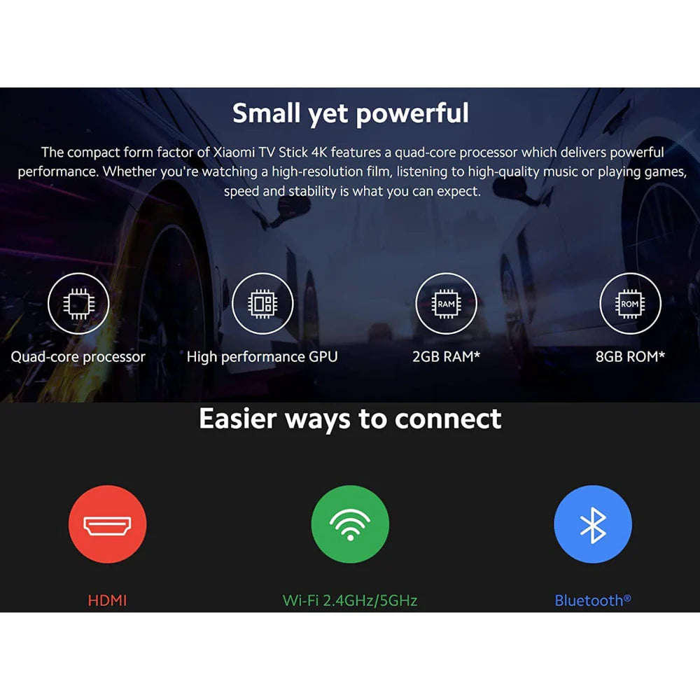 Xiaomi TV Stick 4K - Streaming Media Player with Remote Control and Google Assistant