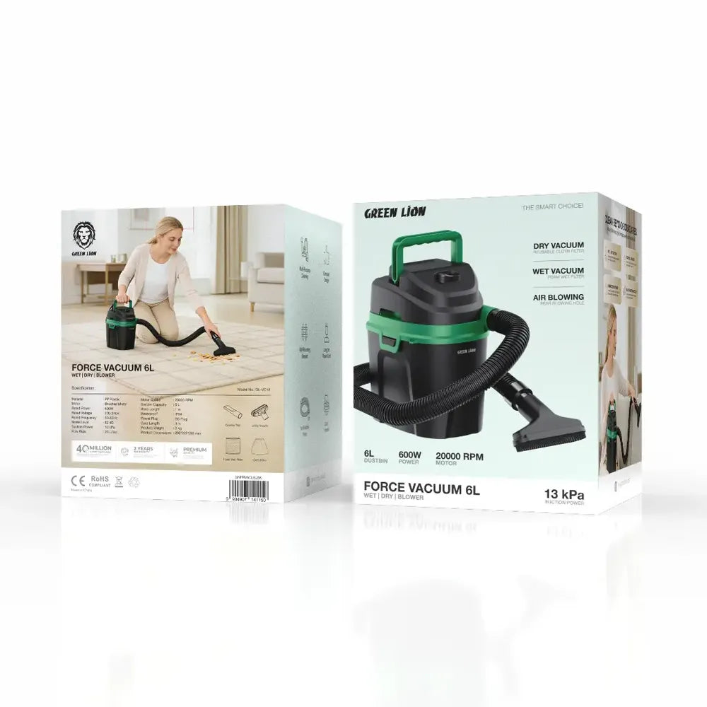 Green lion Force Vacuum 6L Wet, Dry, Blower 20000 RPM 600W