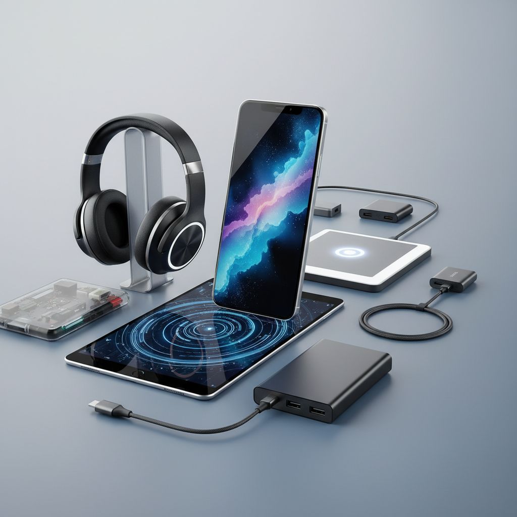 an image showcasing modern electronics without texts