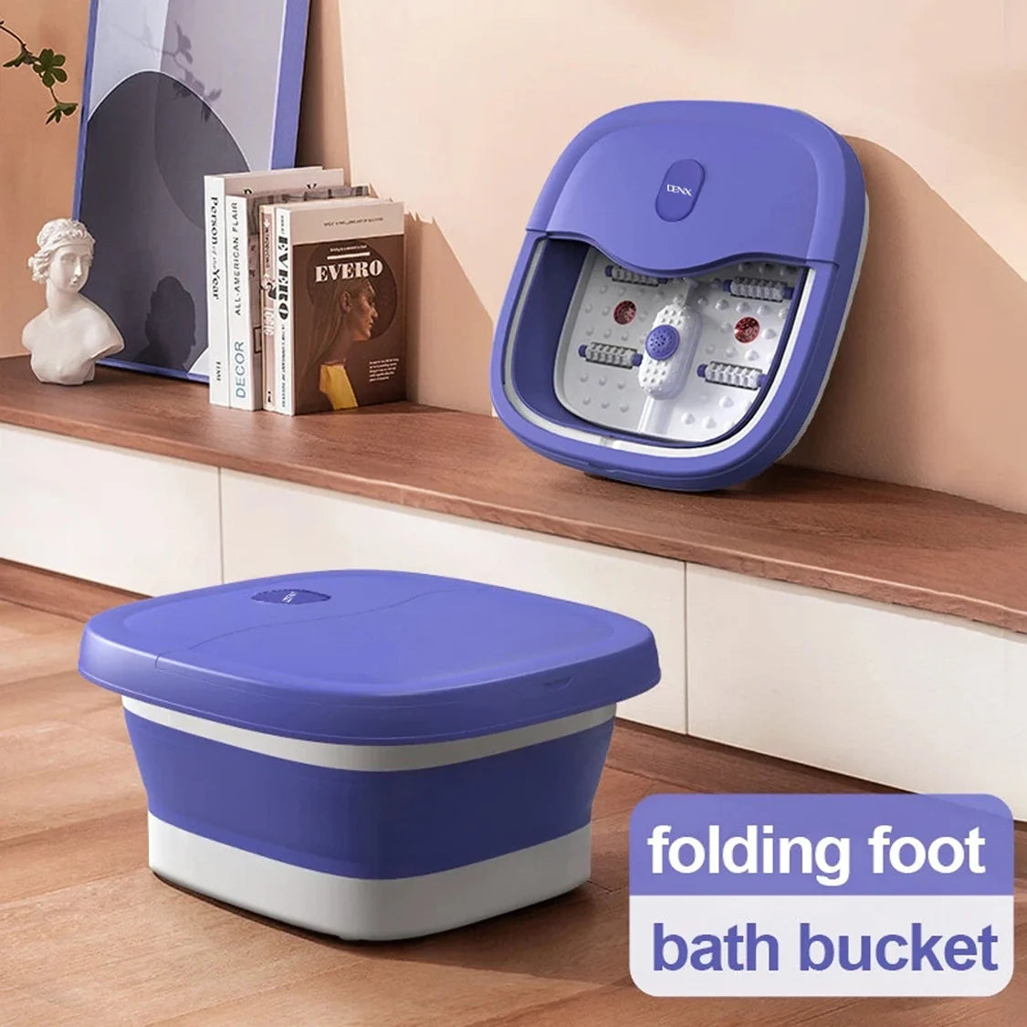 Foldable Foot Bath Massager - Blue