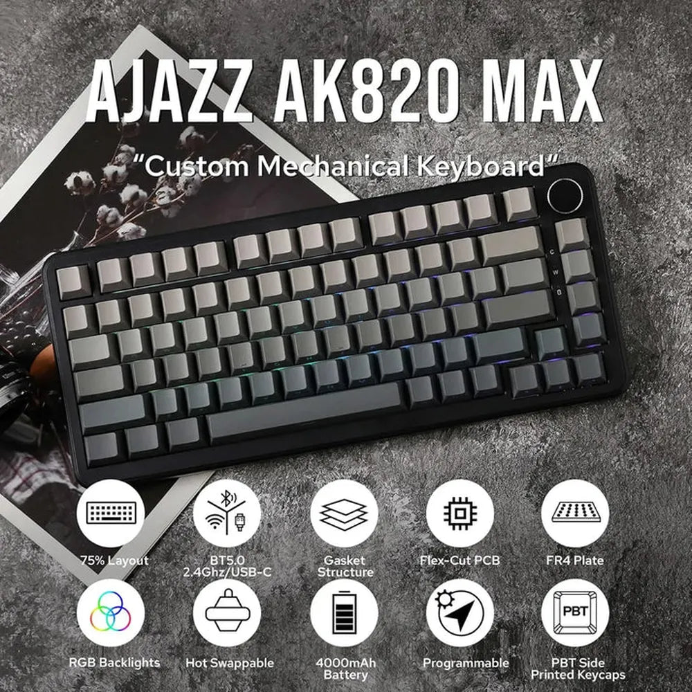 AJAZZ AK820 MAX Wired Gaming Keyboard with Magnetic Mechanical Switches