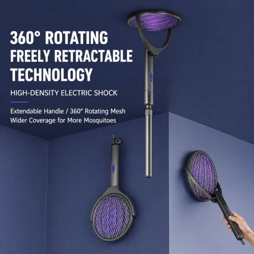 Telescopic Foldable Electric Mosquito Swatter and UV Light