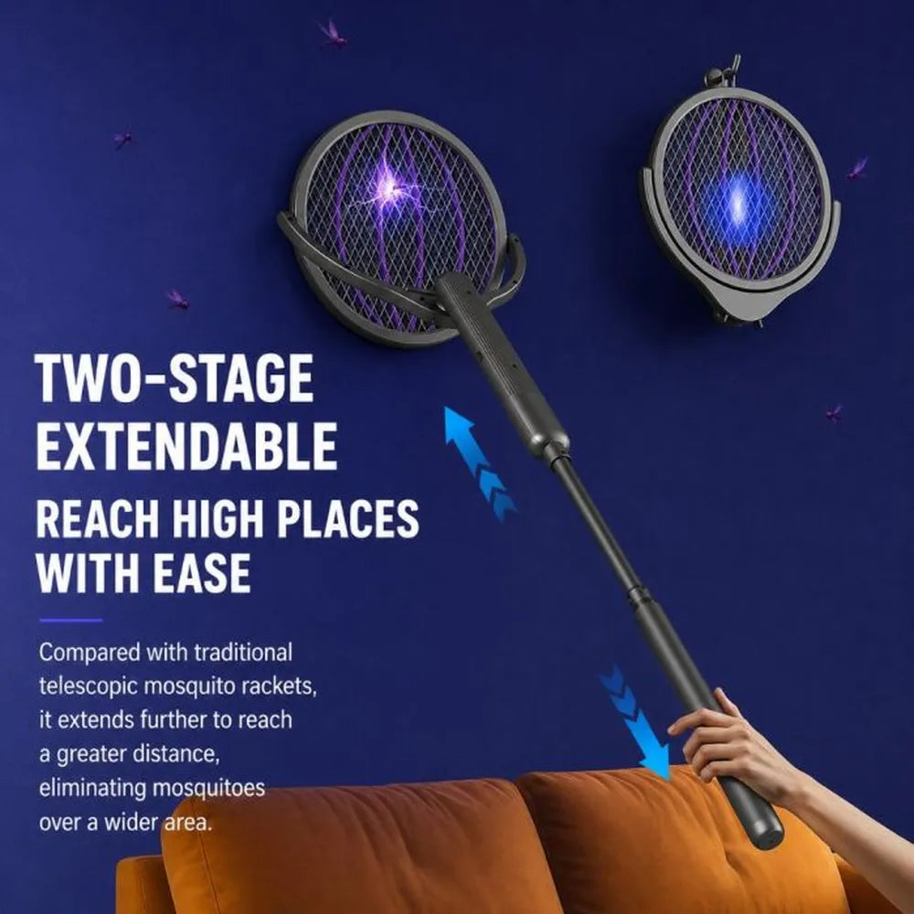 Telescopic Foldable Electric Mosquito Swatter and UV Light