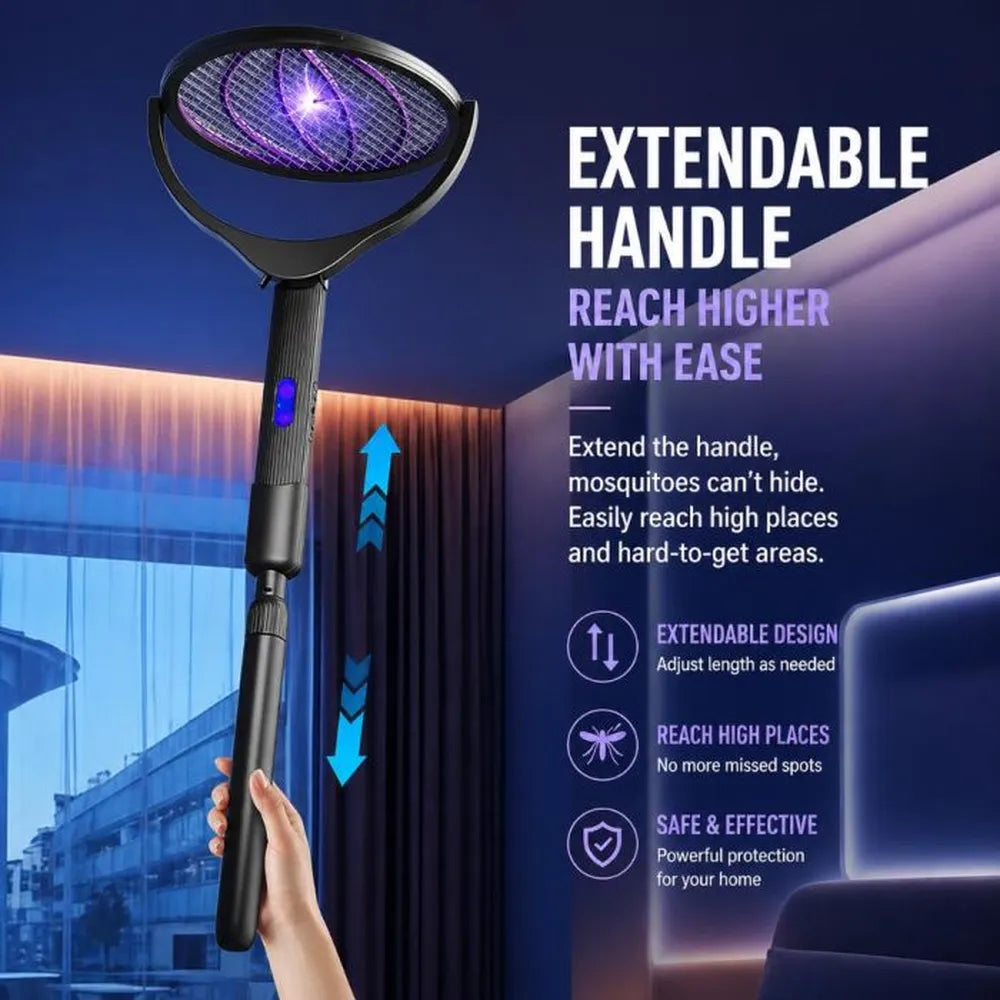 Telescopic Foldable Electric Mosquito Swatter and UV Light