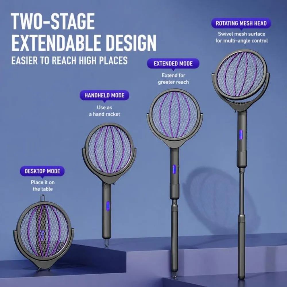 Telescopic Foldable Electric Mosquito Swatter and UV Light