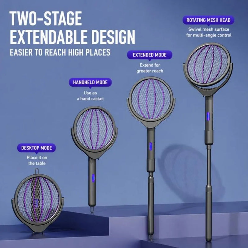 Telescopic Foldable Electric Mosquito Swatter and UV Light-3