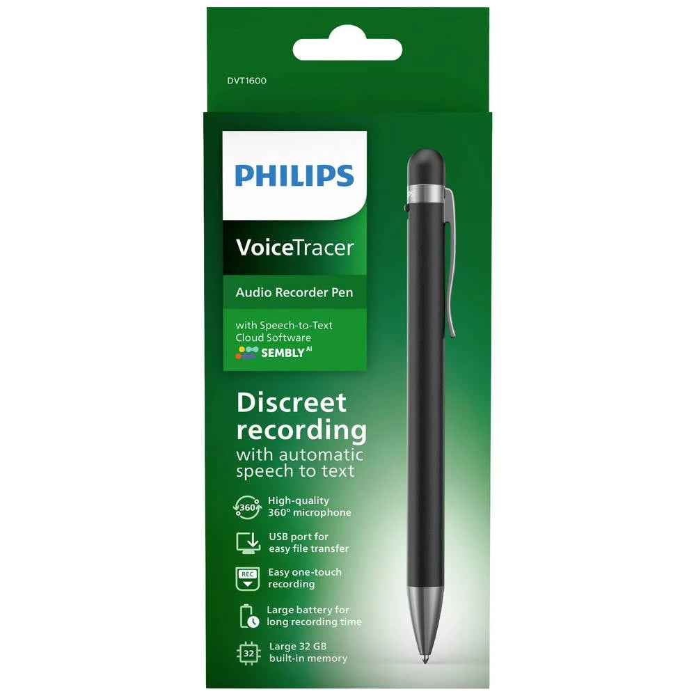 Philips Voice Tracer Audio Recorder Pen DVT1600