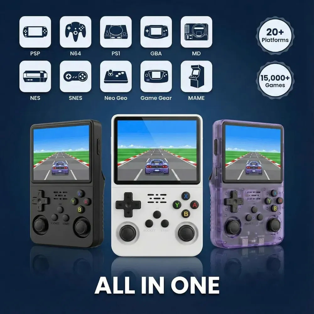 R36S handheld Gaming Console - White