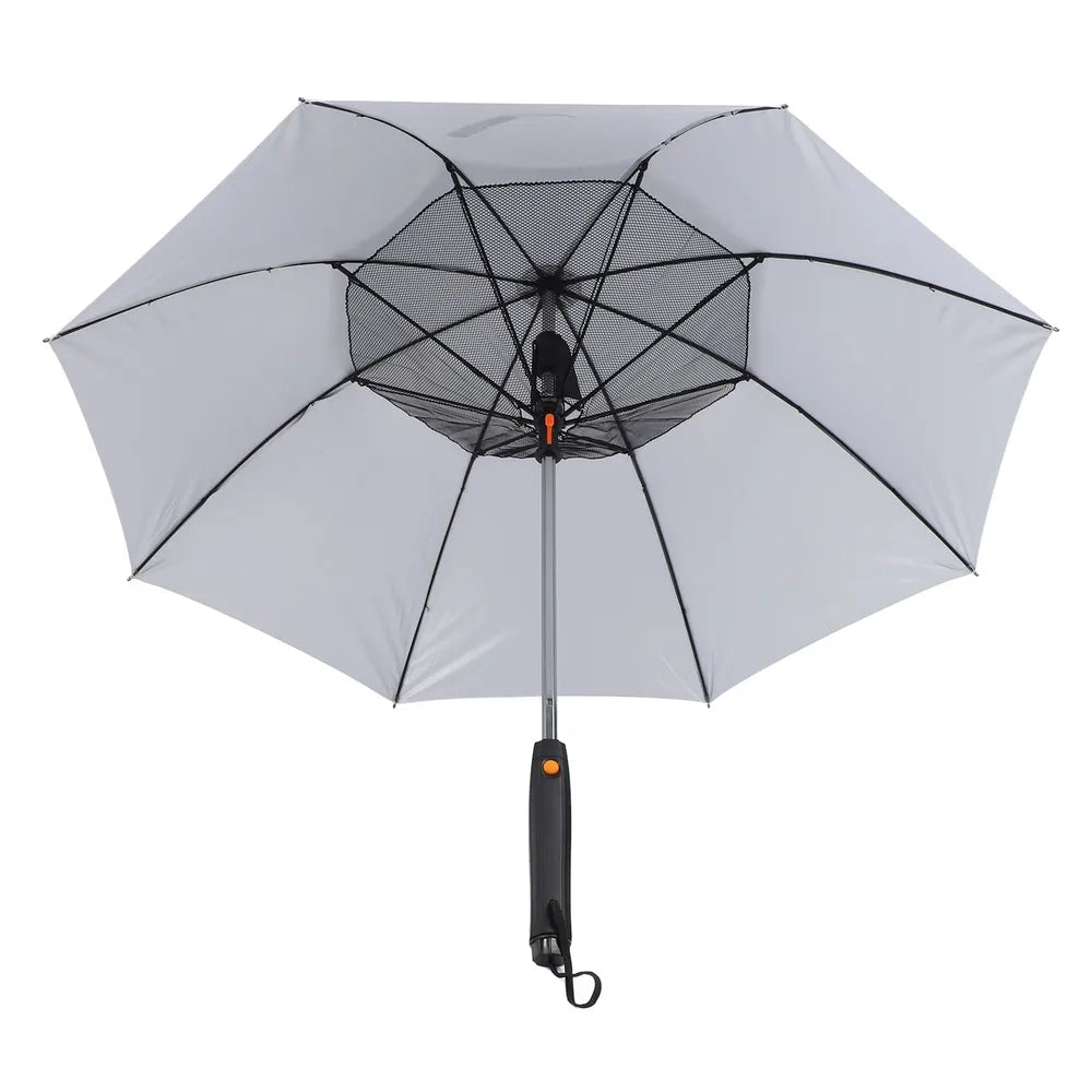 Electric Cooling Fan Umbrella With Water Spray With UV Protection– White-7