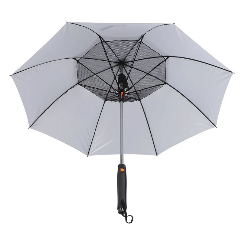 Electric Cooling Fan Umbrella With Water Spray With UV Protection– White-7