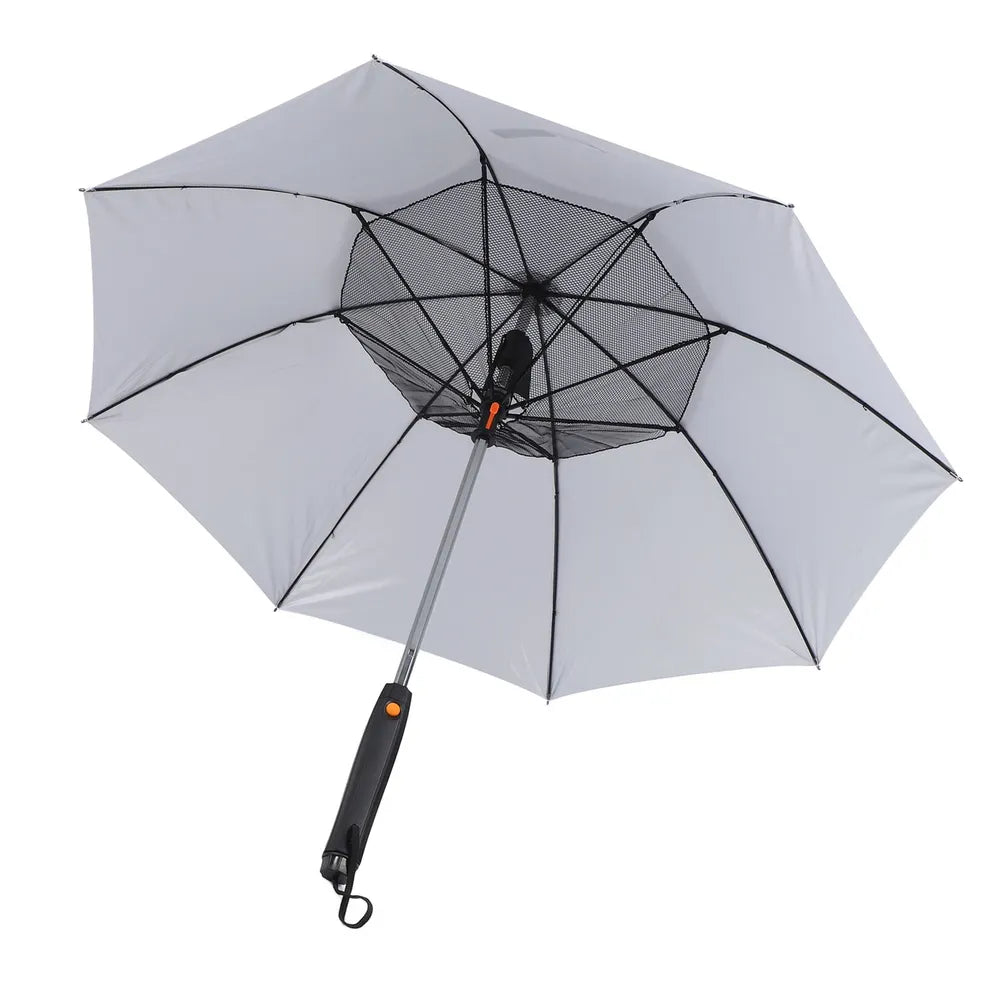 Electric Cooling Fan Umbrella With Water Spray With UV Protection– White-11